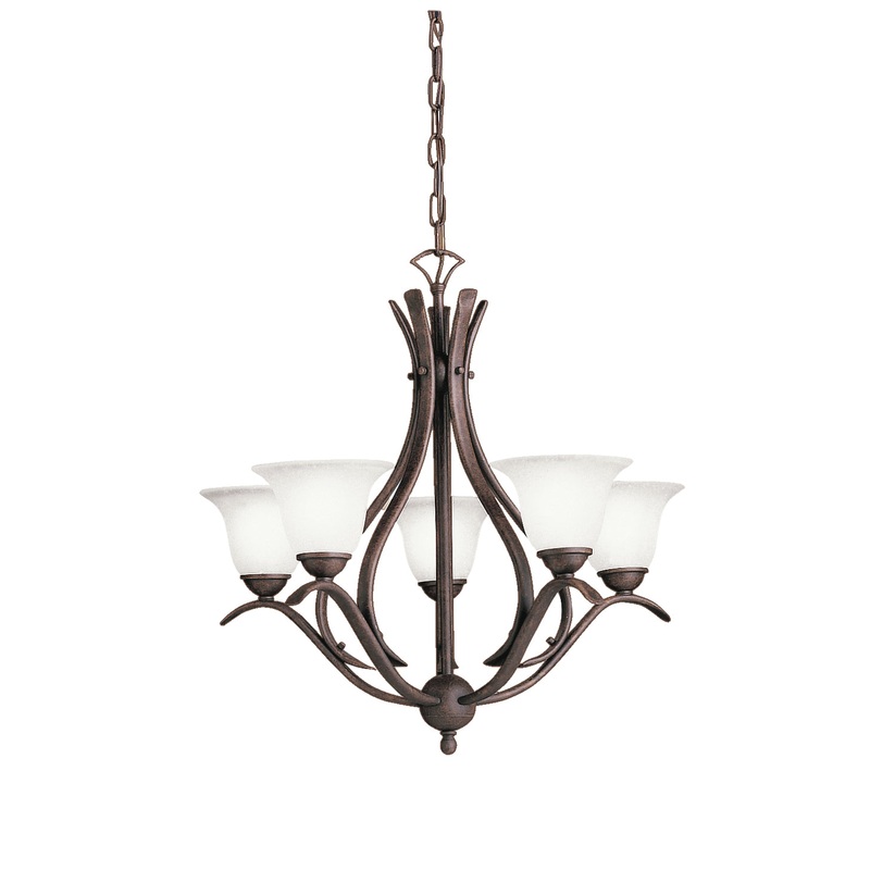 Kichler 2020TZ Five Light Chandelier, Tannery Bronze