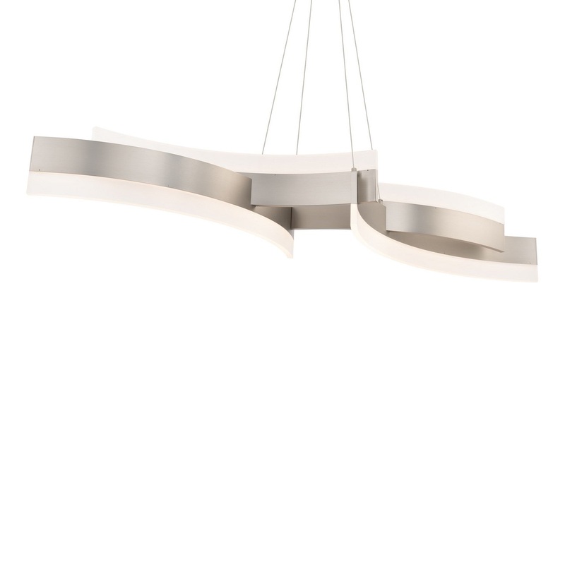 LED Linear Pendant from the Arcs Collection in Brushed Nickel Finish by Modern Forms