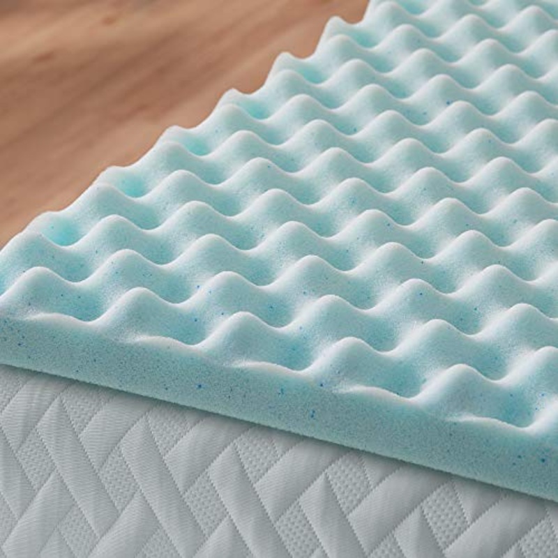LUCID Topper ondulato in memory foam gel rinfrescante  Coprimaterasso 5cm  Topper Singolo 80×190 cm