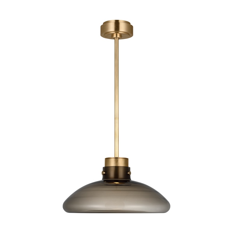 Morgan 16 Pendant Hand-Rubbed Antique Brass with Smoke Glass