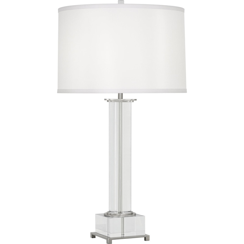 One Light Table Lamp from the Williamsburg Finnie Collection in Polished Nickel w/Clear Lead Crystal Finish by Robert Abbey