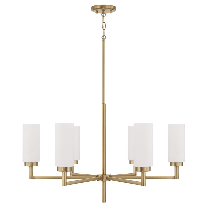 Six Light Chandelier from the Alyssa Collection in Aged Brass Finish by Capital Lighting