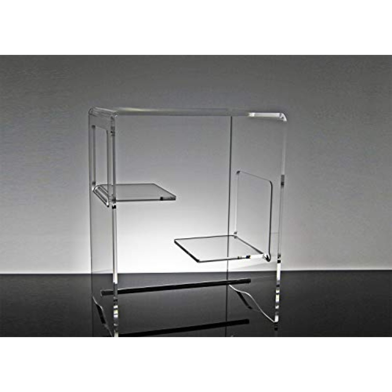 Slato Comodino da Notte dal Design Moderno a tre ripiani in plexiglass Trasparente Euridice