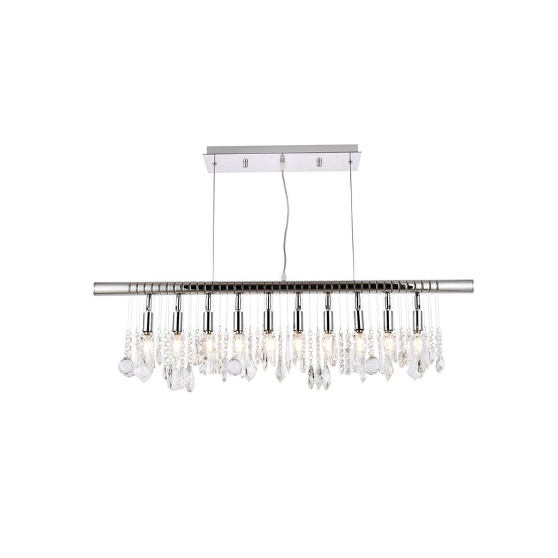 Ten Light Chandelier from the Chorus Line Collection in Chrome Finish by Elegant Lighting