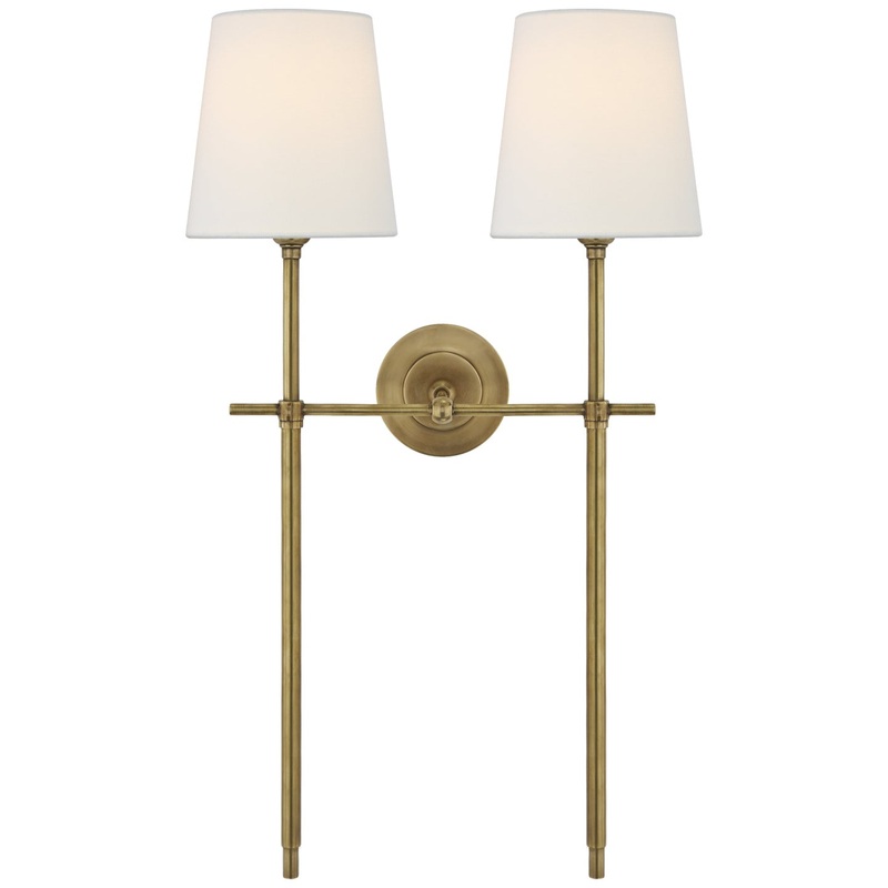 Two Light Wall Sconce from the Bryant Collection in Hand-Rubbed Antique Brass Finish by Visual Comfort Signature