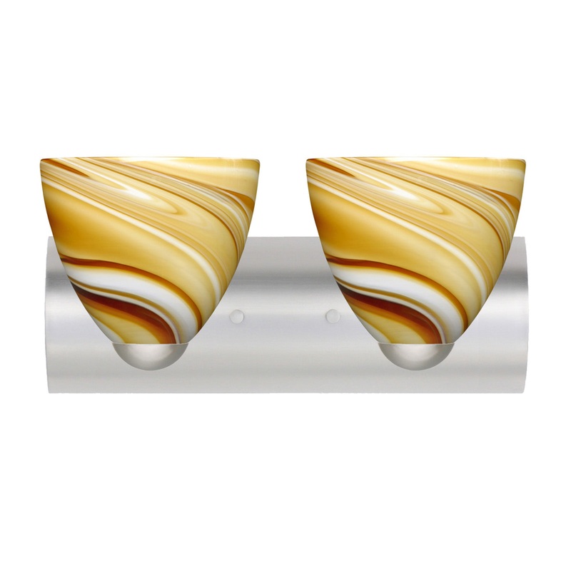 Two Light Wall Sconce from the Sasha Collection in Satin Nickel Finish by Besa