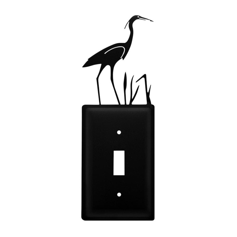Village Wrought Iron ES-133 Single Heron Single Switch Cover