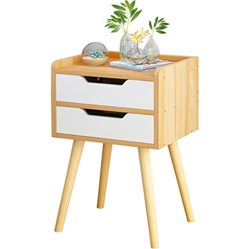 Yyqx Comodino Nordic Piede Alto Comodino Comodino in Legno con cassetto dell’organizzatore Governo di immagazzinaggio Moda Mini Desk Mobili Camera da Letto Comodini Letto