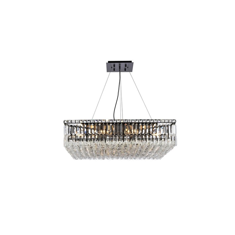 12 Light Chandelier from the Maxime Collection in Black And Clear Finish by Elegant Lighting
