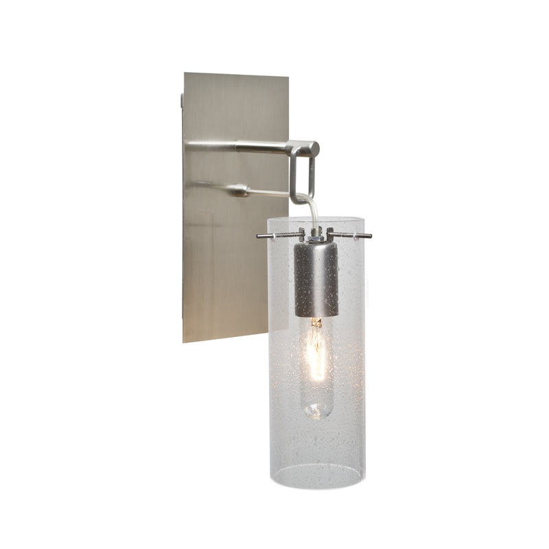 Besa 1WP-JUNI10CL-SN Juni One Light Wall Sconce Satin Nickel