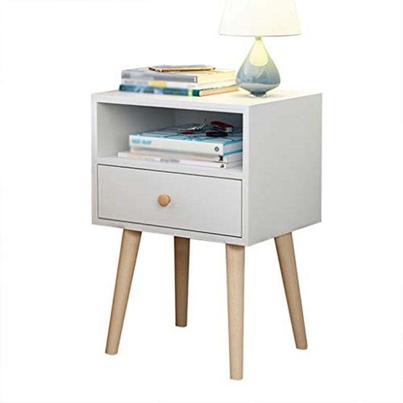 Comodini Decorazione Durevole Addensare Assemblea Domestica di Legno Solido di pompaggio Corridoio Bagno Camera da Letto Soggiorno Locker Multifunzione 40X30X58cm MUMUJIN (Color : White)