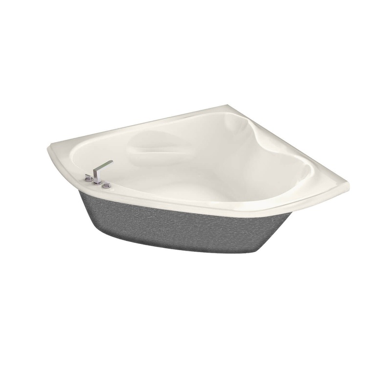 MAAX 105680-107-007 Murmur 5555 Acrylic Corner Center Drain Hydrosens Bathtub in Biscuit