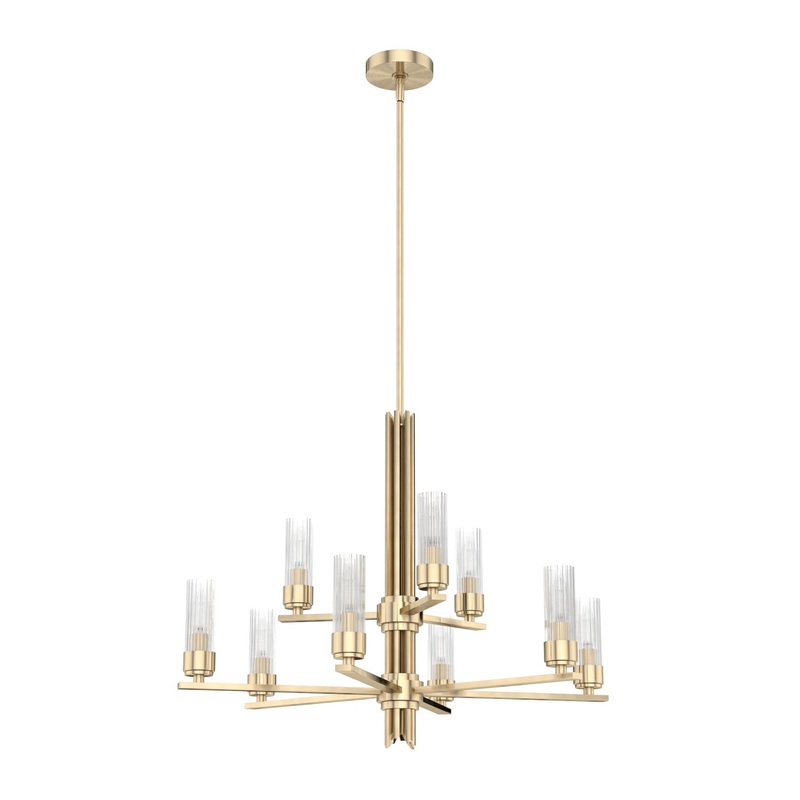 Nine Light Chandelier from the Gatz Collection in Alturas Gold Finish by Hunter