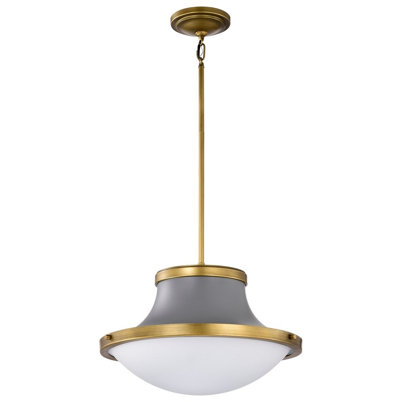 One Light Pendant from the Lafayette Collection in Matte Gray Finish by Nuvo Lighting