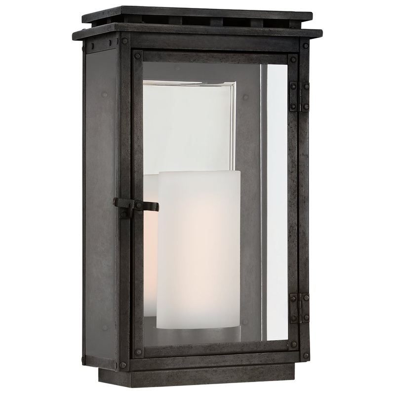 One Light Wall Lantern from the Cheshire Collection in Aged Iron Finish by Visual Comfort Signature