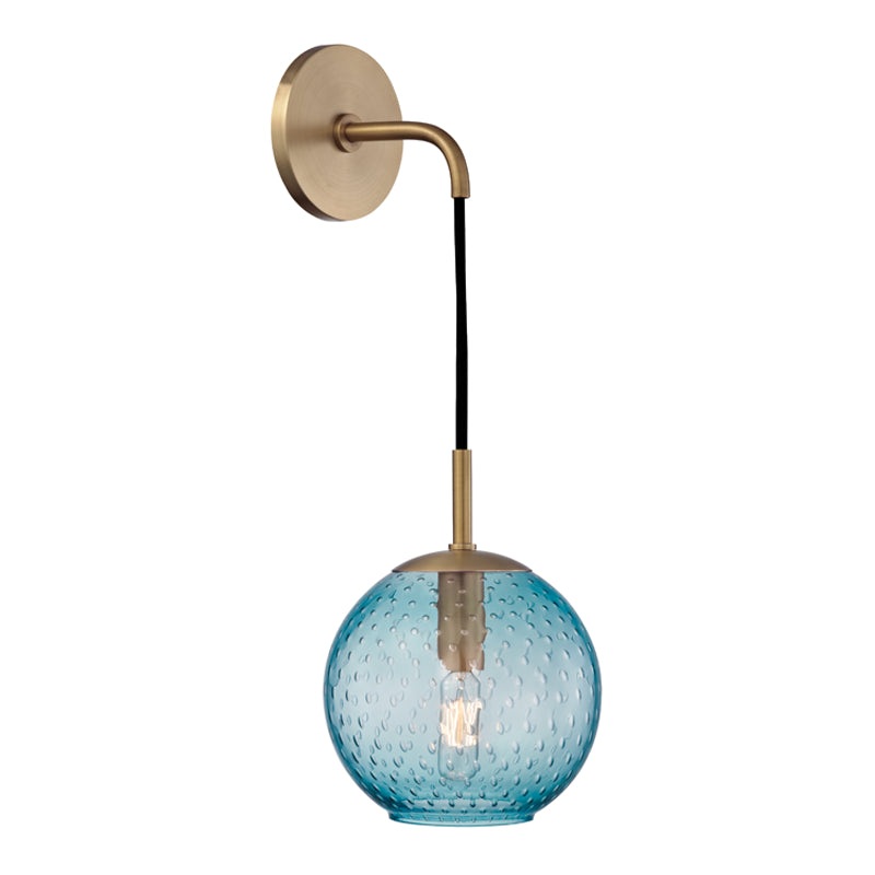 One Light Wall Sconce from the Rousseau Collection in Aged Brass Finish by Hudson Valley