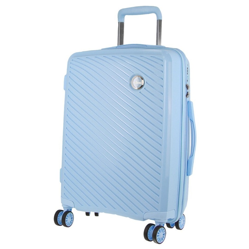 Pierre Cardin Inspired Milleni Cabin Luggage Bag Travel Carry On Suitcase 54cm 39L – Blue