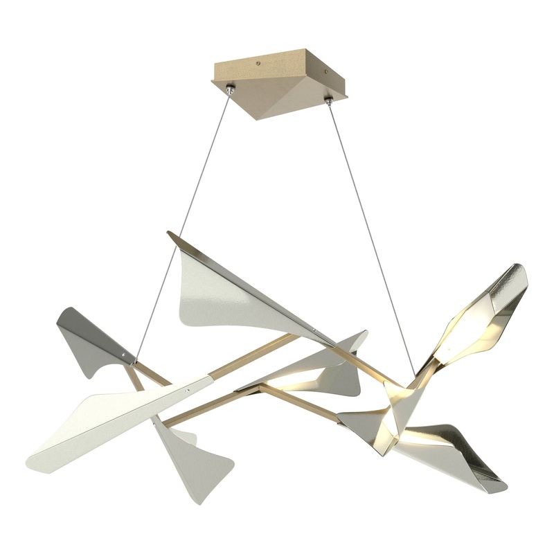 Plume 8-Light LED Pendant Soft Gold Sterling