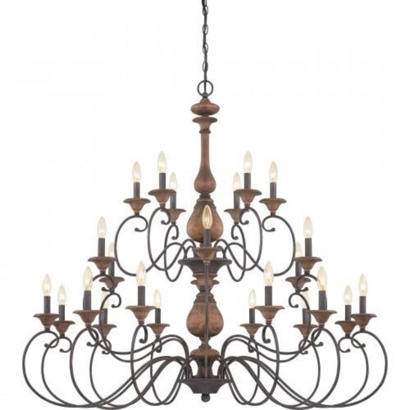 Quoizel ABN5024RK Auburn Chandelier 24-light rustic black Chandelier