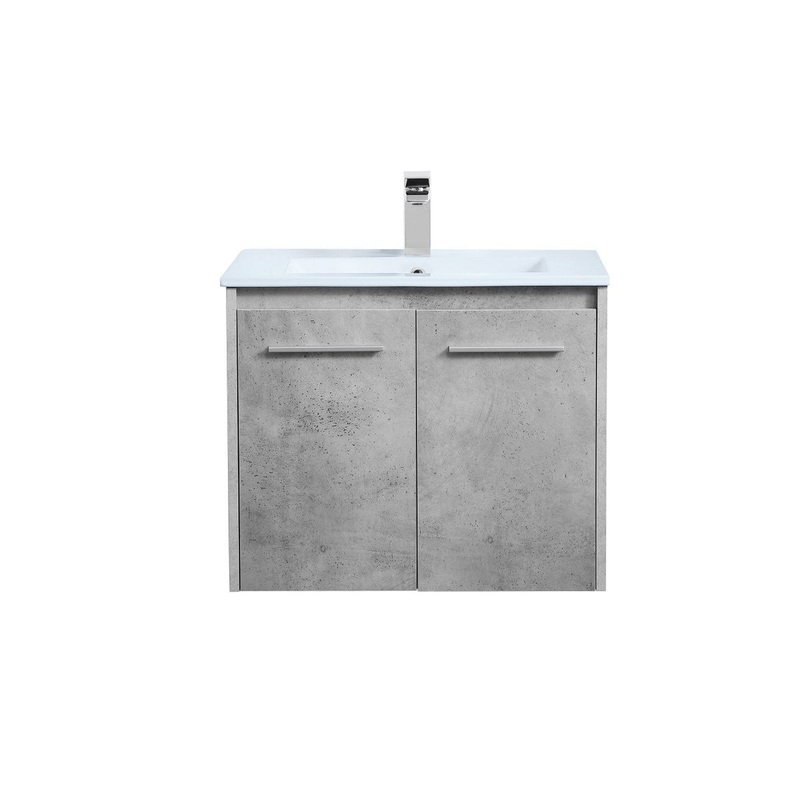 Single Bathroom Floating Vanity from the Rasina Collection in Concrete Grey Finish by Elegant Lighting