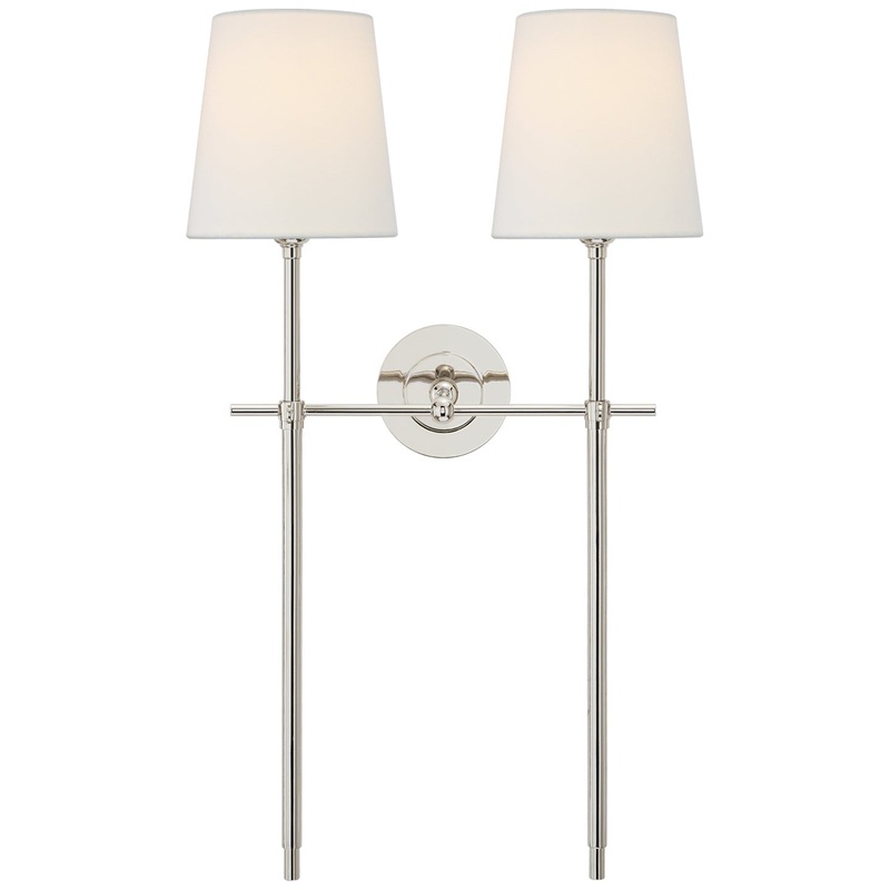 Two Light Wall Sconce from the Bryant Collection in Polished Nickel Finish by Visual Comfort Signature