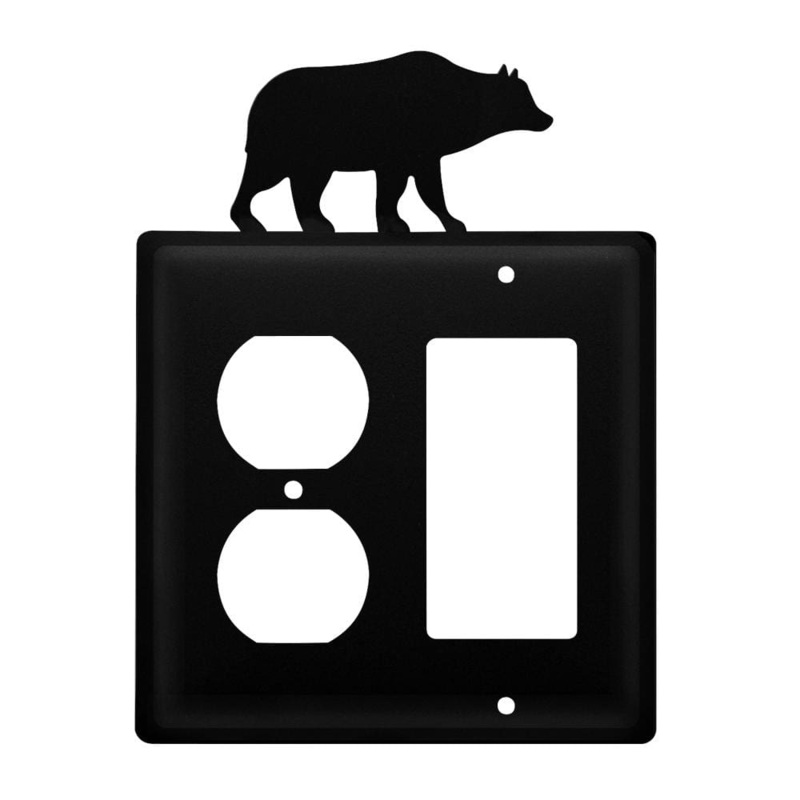 Village Wrought Iron EOG-14 Double Bear Single Outlet and GFI Cover CUSTOM Product