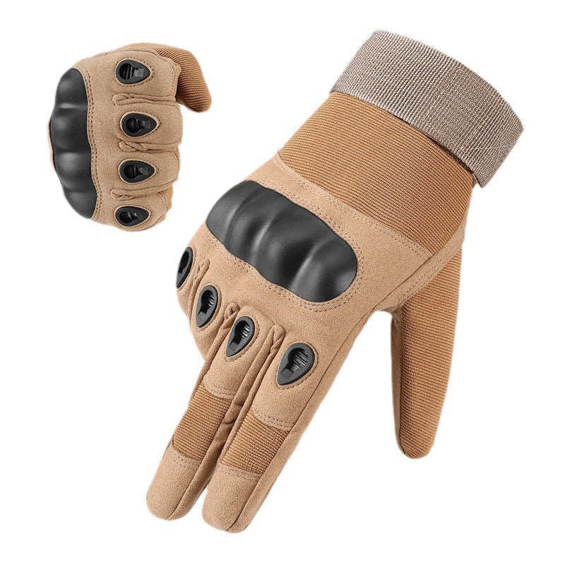XL Khaki Hard Knuckle Tactical Gloves – Full-Finger Protective Gear for Motorcycle, Cycling & Outdoor Sports