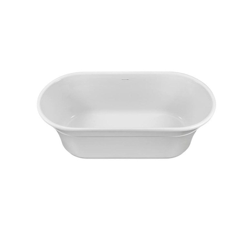 Air Tub Hudson 66 x 32 Inch Freestanding Center Drain White Gloss Oval