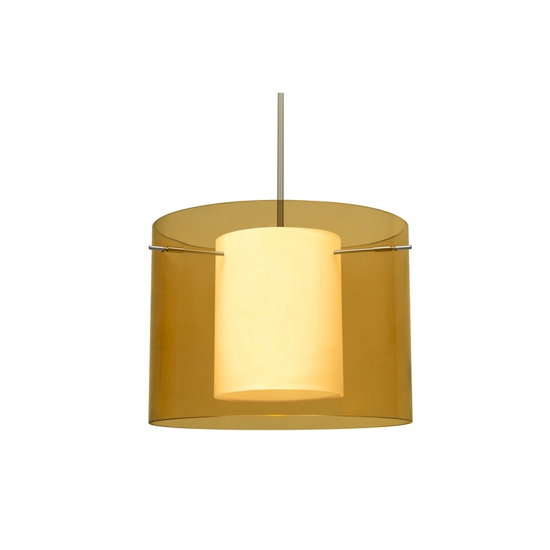 Besa 1TT-G00707-LED-SN Pahu One Light Pendant Satin Nickel