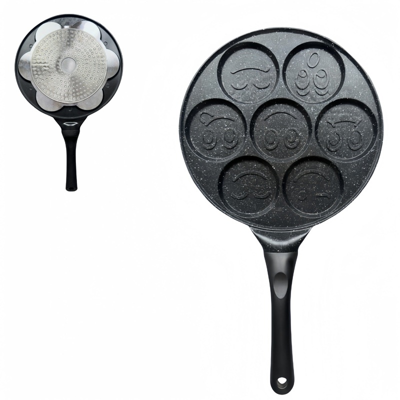 Black Smiley Versatile Non-Stick Frying Pan (27cm) – Induction Ready Skillet for Everyday Cooking