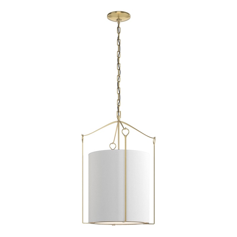 Bow Tall Pendant Modern Brass Natural Anna Shade (SF)