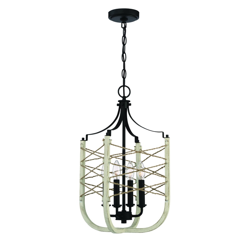 Craftmade 52334-CWESP Cavendish Four Light Foyer Pendant Cottage White/Espresso (Discontinued)
