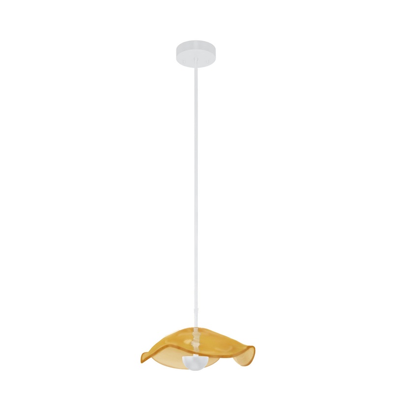 Embark 12″W Round Pendant White/Amber