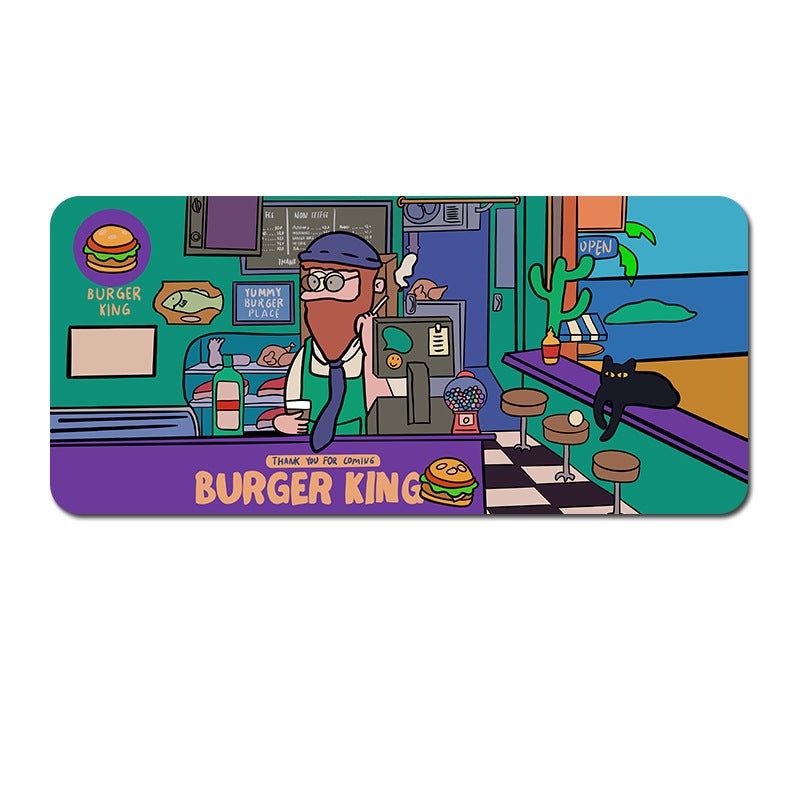 Extended Gaming Mousepad (90x40x0.4cm) – Big Beard Uncle Design, Stitched Edges – Style 1