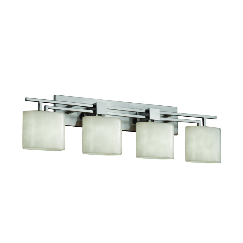 Four Light Bath Bar from the Clouds Collection in Brushed Nickel Finish by Justice Designs