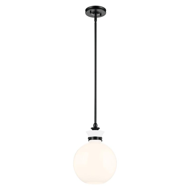 Laria 10.25″ 1-Light Pendant Black Opal Glass