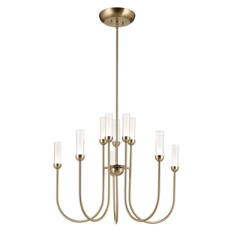 Moraine 30″ LED 10-Light 2-Tier Chandelier Champagne Bronze