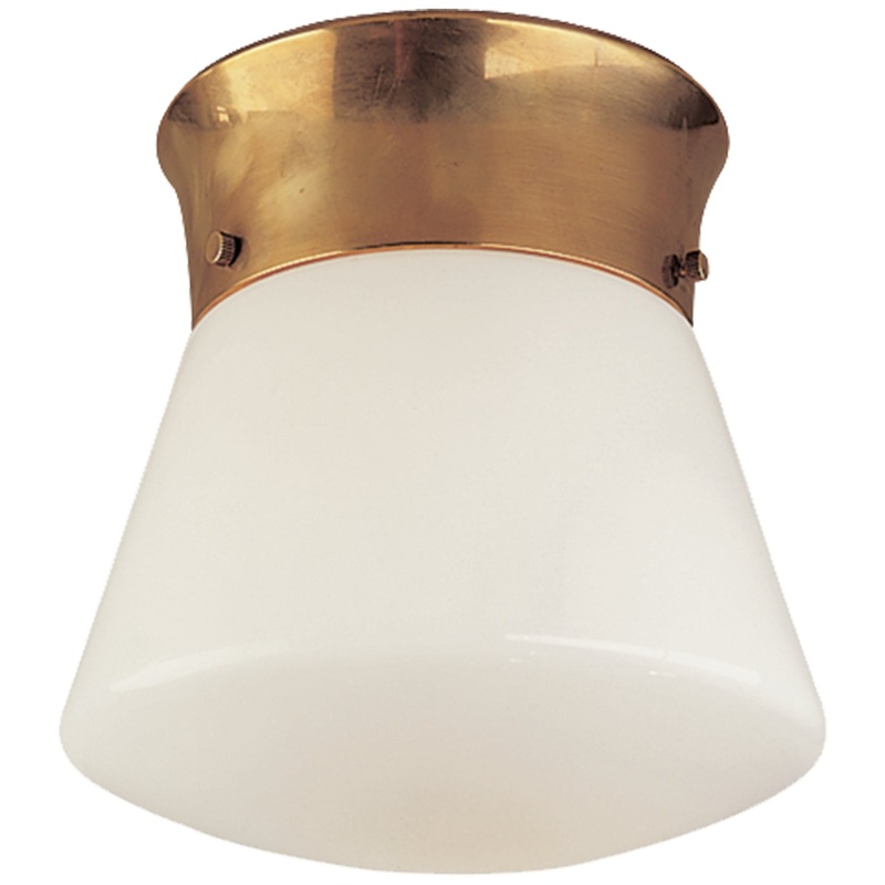 One Light Ceiling Mount from the Perry Street Collection in Hand-Rubbed Antique Brass Finish by Visual Comfort Signature