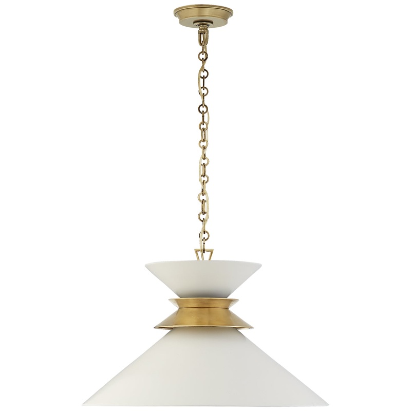One Light Pendant from the Alborg Collection in Antique-Burnished Brass Finish by Visual Comfort Signature