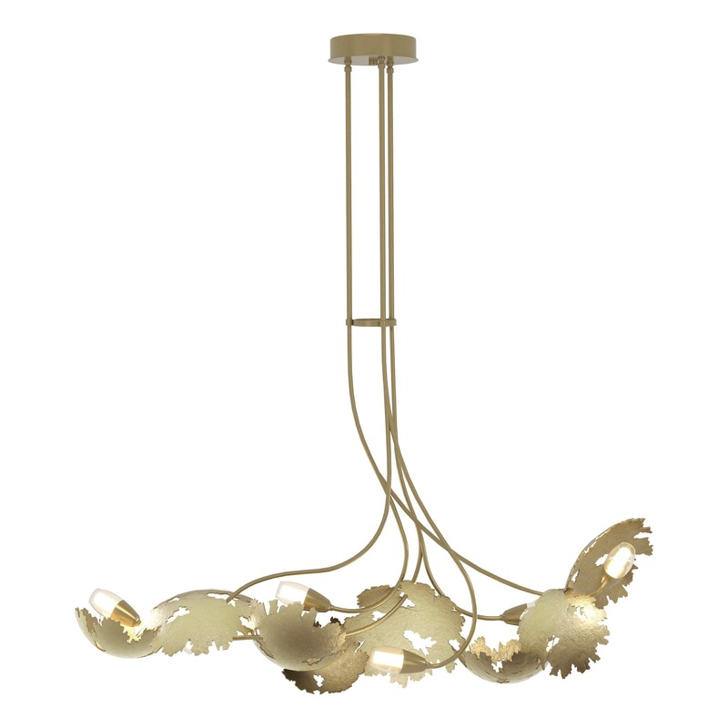 Pangea 6-Light Linear Pendant Modern Brass