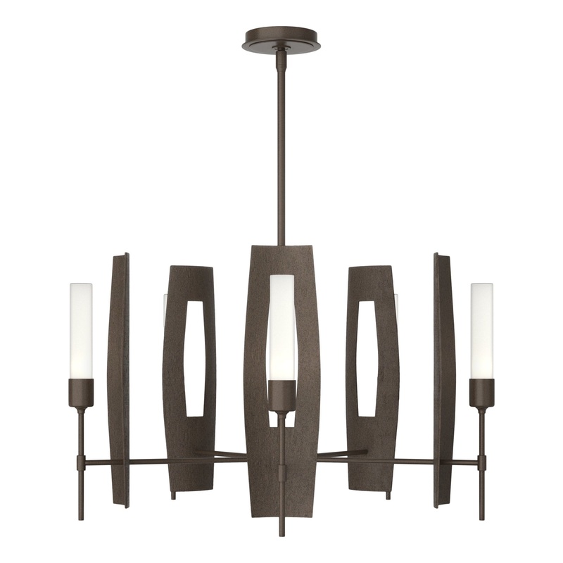Passage 5-Light Circular Pendant Bronze Frosted Glass (FD)