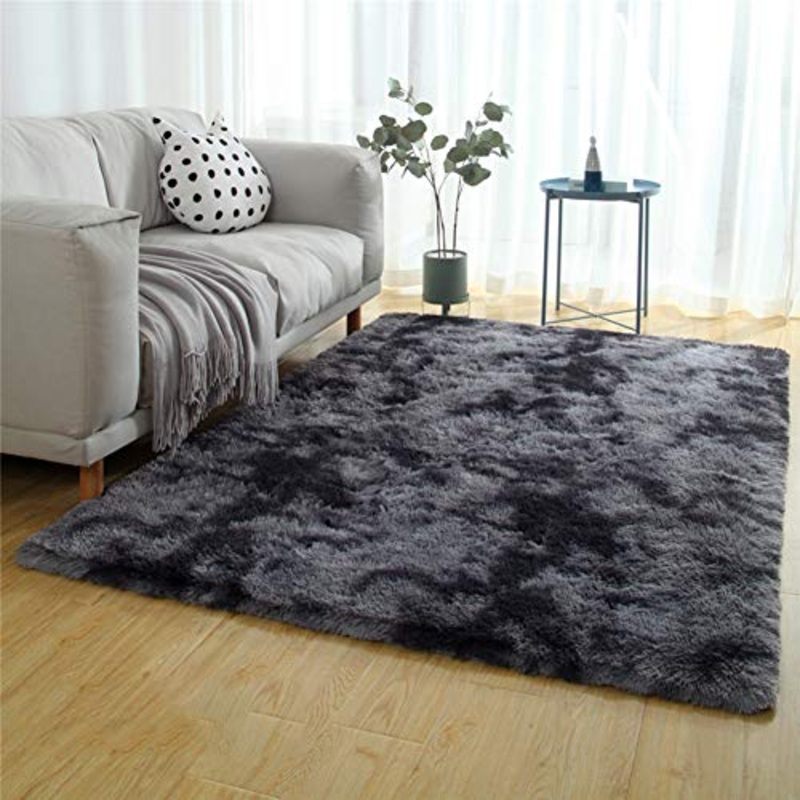 Rughe Finte di Pelle di Pecora, Camera da Letto Spessa Soggiorno Soggiorno rug Tappetino per Pavimenti Anti Fatica Pieghevoli Stuoie di Cuscino Materasso Tatami-Grigio Scuro 80x200cm(31x79inch)