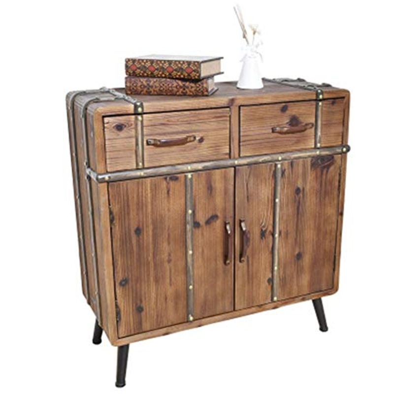 YLiansong-home Cassettiera Piano Gabinetto Armadio Credenza Multifunzionale in Salone Corridoio Cucina Rustica Brown credenza in Legno (Color : Brown, Size : 86.5x82x37.5cm)