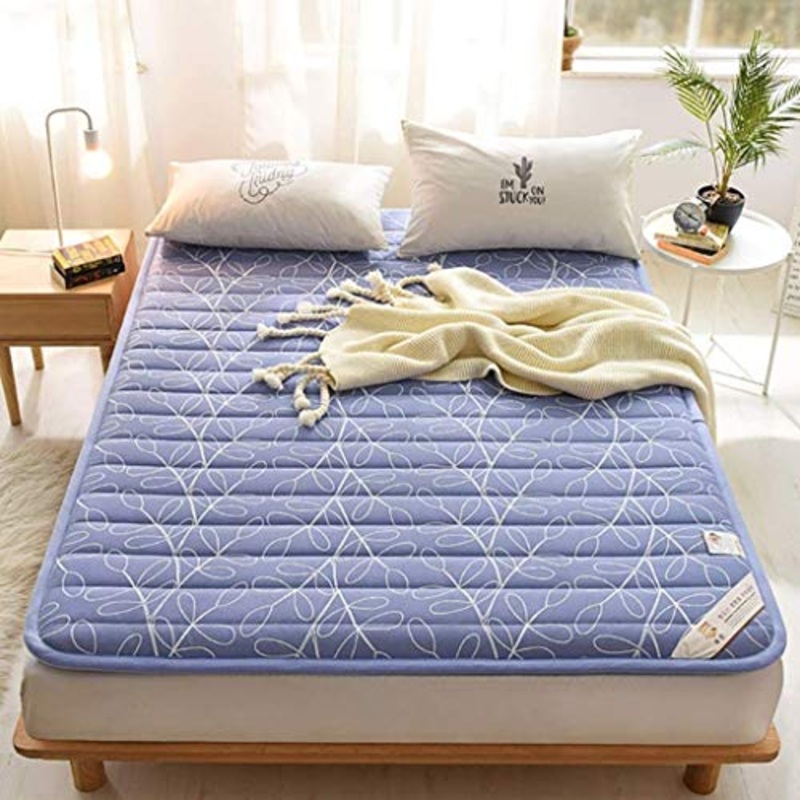 Huan Tatami Materasso Pieghevole Antiscivolo Mat Singolo Doppio Piano ottomano Sonno Dormitorio, Futon Materasso futon, Blu (Size : 150x200cm (59x79inch))