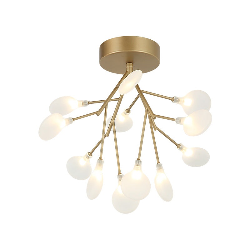 Hydrangea Bloom 12-Light Ceiling Mount Gold