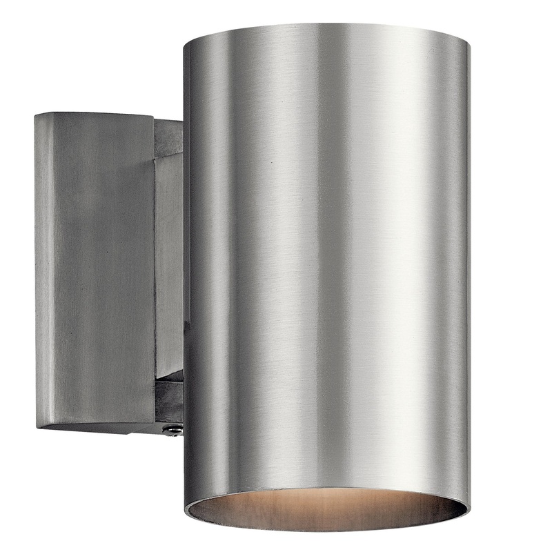 Kichler 9234BA One Light Outdoor Wall Mount, Brushed Aluminum