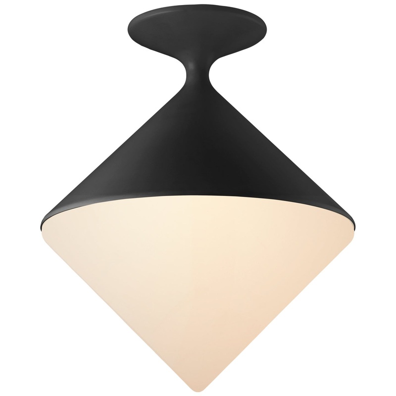 LED Flush Mount from the Sarnen Collection in Matte Black Finish by Visual Comfort Signature
