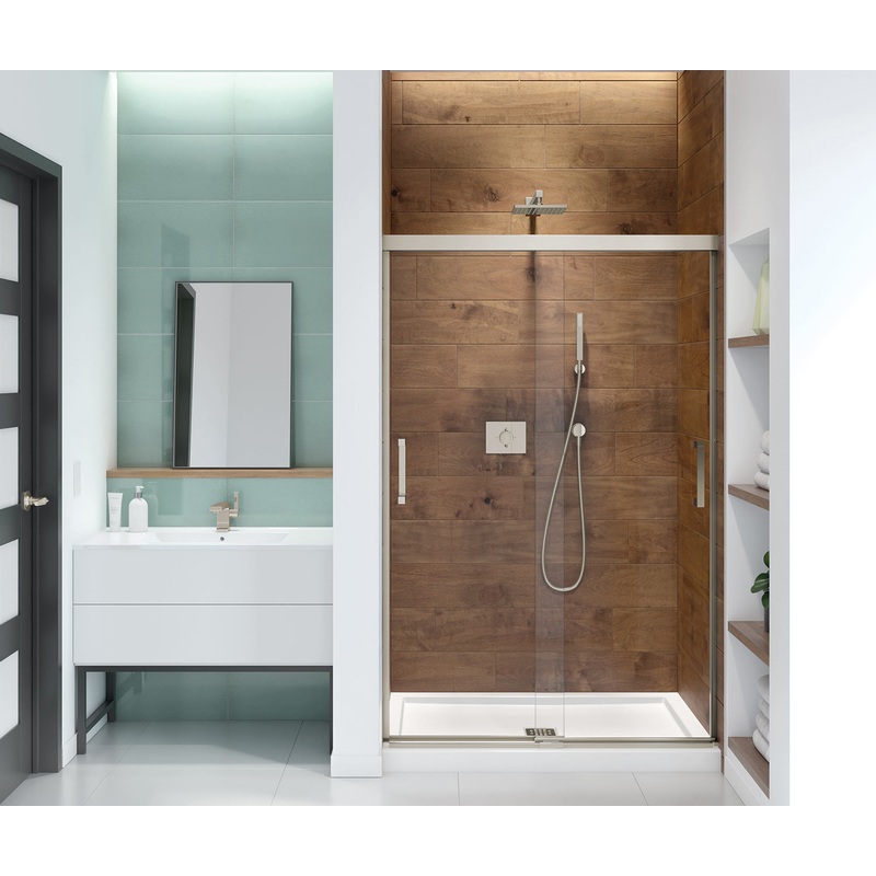 MAAX 139349-900-305-000 Incognito 70 44-47 x 70  in. 6mm Bypass Shower Door for Alcove Installation with Clear glass in Brushed Nickel