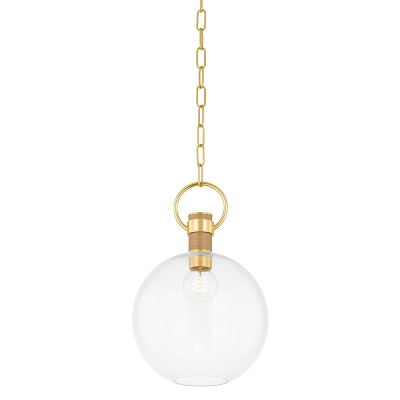 One Light Pendant from the Catrine Collection in Aged Brass Finish by Mitzi