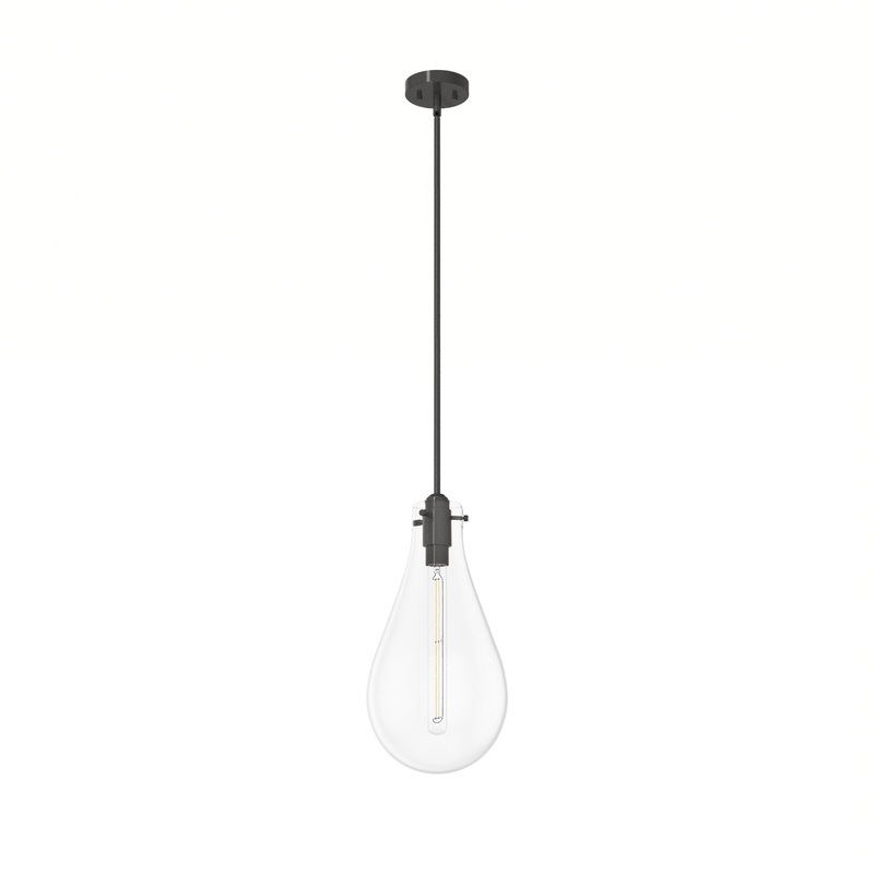 One Light Pendant from the Lundin Collection in Noble Bronze Finish by Hunter
